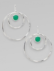 From the Scultura Collection. Vibrant chrysoprase cabochon is elegantly suspended within a double hoop of sterling silver.Chrysoprase cabochon Sterling silver Diameter, about 2¼ Ear wire Imported  Please note: Due to characteristics of natural stone, color may vary slightly.