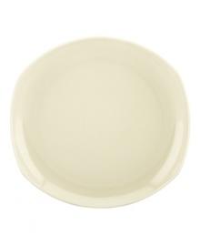 Feature modern elegance on your menu with Classic Fjord dinner plates. Dansk serves up glossy khaki-colored stoneware with a fluid, sloping edge that prevents spills and keeps tables looking totally fresh.