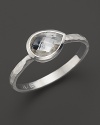 Faceted white topaz sparkles in this hammered sterling silver ring from Anzie. Perfect for stacking.