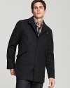 In a rich herringbone wool, this hip-length Billy Reid tweed coat is a sleek statement of classic style.