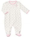 Keep her cute and comfy all the way down to her toes in this precious polka-dot, terry-cloth coverall from Carter's.