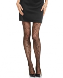 Opt for an exotic take on accessorizing with these posh, python print tights from Hot Sox. Sheer, chic and impossibly eye-catching, they add instant allure to your evening or office attire.