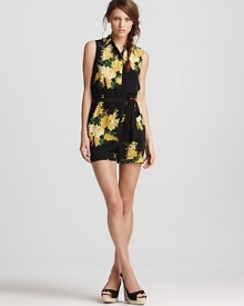 Featuring a sunny floral print on a supple silhouette, this luxe Equipment romper is the summer piece your wardrobe has been wanting for. Perfect for dressing up your look, this silhouette says chic every way you look at it.