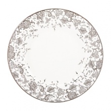 Some of Marchesa's most intricate textile creations grace red carpets and glamorous Hollywood affairs. These gowns are the inspiration behind the elegant floral motif of French Lace. Trademark feminine beading and lace have been transformed into this platinum banded dinnerware that adds graceful elegance to any table.