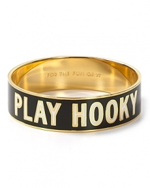 Accessories from kate spade new york blend beauty and wit. Wear this tongue-in-cheek 'PLAY HOOKIE' bangle with a cute dress and a wink.