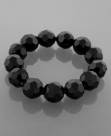 Stay on trend with this versatile stretch bracelet by Charter Club. Stretches to fit wrist with jet black beads. Approximate diameter: 2 inches.