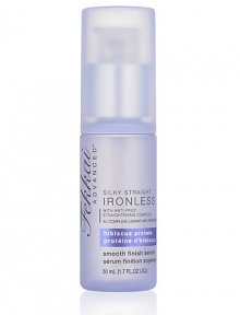 This weightless serum wraps each hair strand with concentrated smoothing agents and fights humidity, frizz and curl all day for sleek and shiny hair. For best results: Apply 1-2 pumps and spread through dry hair. For especially unruly hair, combine with the Ironless Straightening Balm on wet hair before blow drying. 1.7 oz. 