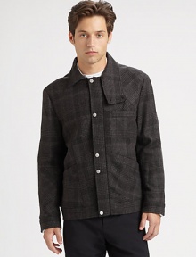 Featuring a classic plaid and signature Alexander Wang tailoring, a brilliant three-pocket jacket.Button frontDropped shouldersButtoned cuffsFront pocketsFully linedAbout 27 from shoulder to hem80% wool/10% polyester/10% nylonDry cleanImported