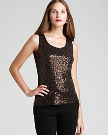 Lend chic luster to your everyday look with a sequin AK Anne Klein tank, perfect on it's own or styled under a blazer for serious fashion presence.