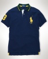 Ralph Lauren's classic-fit Big Pony polo, accented with a contrasting striped collar and an athletic numeral on the sleeve, gives a timeless look of sporting style.