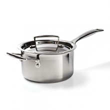 Featuring a shallow design for more precise temperature control and a signature rim that helps to prevent spills, this perfectly engineered saucepan has a commercial grade triple layer construction with an aluminum core that eliminates scorching and hot spots. Whether you're developing a new dish or just reheating leftovers, this saucepan offers premier quality at every use.