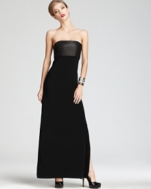 Alice + Olivia Dress - Posh Leather Strapless Maxi