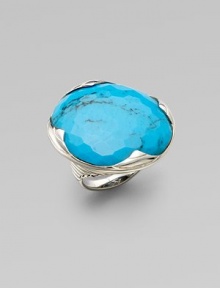 EXCLUSIVELY AT SAKS. Brilliant reconstituted turquoise faceted in textured sterling silver makes for a bold, elegant creation. Reconstituted turquoise Sterling silver Imported 