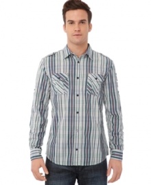 Follow the lines toward this cool, casual shirt from Buffalo David Bitton.