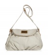 Finish your look on an effortless cool note with Marc by Marc Jacobs ultra versatile slouchy leather flap-over Natasha bag - Front flap pocket with logo plaque and zip, magnetic snap underneath, slouchy shape, adjustable shoulder strap, logo lining, zippered back wall pocket, 2 front wall slit pockets - Perfect for everyday use or for off-duty casual ensembles