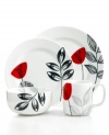 Wise up with the superior durability and whimsical style of Stems dinnerware by The Cellar. Oven-safe porcelain is ultra-modern, covered in stylized flora and complemented by irresistible owl-shaped accessories for the ultimate in place settings.