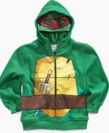 Turtle power! He can mutate into a turtle with this radical Raphael Teenage Mutant Ninja Turtle hoodie.