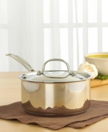 The perfect complement to a pasta, fish and meat, sauces are an important part of any gourmet meal. This classic saucepan does it right with mirror-finished 18/4 stainless steel construction and an aluminum base that ensures quick and even heating. The riveted stainless steel Cool Grip handle keeps the heat at bay for easy lifting and pouring. Lifetime warranty.