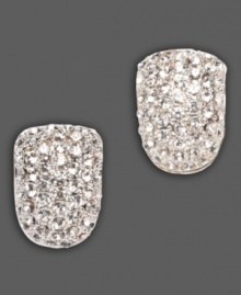 Alluring artistry at an attractive price. Dress up with these lovely Monet earrings, featuring pave glass crystal set in silver tone mixed metal. Clip on back. Approximate drop: 1/2 inch.