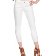 Bright white, these Joe's Jeans skinny cropped jeans are superhot for summer!