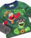 He'll love this adorable layered tee from Nannette featuring two of his favorite friends: Oscar and Elmo.