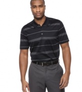 Stripes add extra style to this polo shirt from Tasso Elba for a look that can be dressed up or down any day or night.