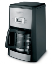 Perfect for the get-up-and-go coffee drinker, this De'Longhi coffee maker brews the perfect mug with no time wasted. Just set the timer the night before and wake up to the smell of fresh-brewed coffee every morning. One-year limited warranty. Model DC312T.