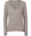 Add stylish depth to your casual look with this luxe cashmere pullover from Joseph - V-neck, long sleeves, slim fit - Style with skinny jeans or trousers, a blazer, and pumps