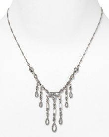 Give into glitz with this silver chain and crystal necklace from Carolee. Decked in dazzling clustered drops, it will add the perfect finish to any evening ensemble.