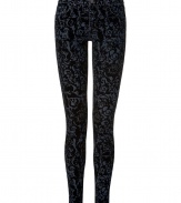 A rock n roll-inspired brocade print brings a bold edge to these statement-making skinnies from J Brand Jeans - Classic five-pocket styling, slim leg, all-over velvet brocade print - Pair with a slinky evening top or a worn-in tee, a leather jacket, and platform booties