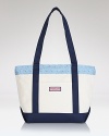 Vineyard Vines' totes have cult status among the prep set, so be the first to carry the brand's margarita-print style. In sturdy canvas, this bag carts everything from books to beach towels.