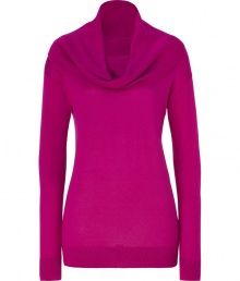 A contemporary feminine choice packed with wearing possibilities, DKNYs oversaturated cowl-neck pullover counts as a must for chic daytime looks - Oversized cowl neckline can also be worn off-the-shoulder, long sleeves, fine ribbed trim - Straight silhouette - Wear with everything from jeans and loafers to leather leggings and ankle boots