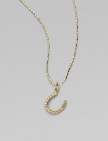 EXCLUSIVELY AT SAKS.COM. Good luck comes in a shimmering form - a horseshoe pendant on a 14k gold ball chain. Diamonds, 0.10 tcw 14k yellow gold Chain length, about 16 Pendant length, about ¼ Lobster clasp Imported