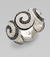 A stretch style that makes a statement. Pavé Swarovski crystals Electroplated rhodium Diameter, about 2¼ Made in USA 