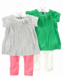 She'll look sweet and stylish in this tunic and leggings set by First Impressions.