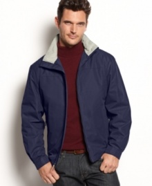 Top layer. This jacket from London Fog is the perfect lightweight cover for those in-between days.