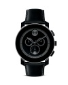 A sleek timepiece with modern three-eye dial and luxe leather strap from Movado BOLD.