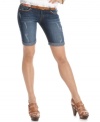 Score a perfectly distressed look for warm weather occasions with these cuffed bermuda shorts from Rewash!