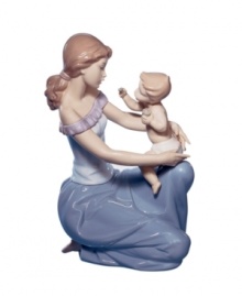 Perfect for moms, the One For You, One For Me figurine from Lladro commemorates baby's first lesson in the art of sharing in premium glazed porcelain.