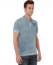 With modern polo styling, this shirt from Buffalo David Bitton instantly updates your casual wardrobe.