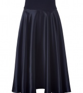 Perfect for cocktails or office-to-evening chic, this full skirt from Jil Sander will add instant glamour to any look - Wide knit waistband, full A-line skirt, midi-length, concealed side zip closure - Wear with a fitted top and metallic heels