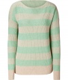 With soft pastel coloring and cool allover ribbing, Theorys striped cashmere pullover is an effortless luxe choice - Wide neckline, long sleeves, dropped shoulders - Slim fit - Wear with white skinnies, flats and a leather tote