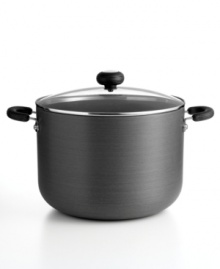 A fully-stocked kitchen starts with a durable and versatile stockpot, where brilliant stews, sauces, pastas and more come to life full of flavor and taste. Constructed of non-reactive stainless steel and an aluminum bottom that incorporate a masterful 3-layer Autograph® nonstick finish to heat up fast and let go of food even faster.Lifetime warranty.