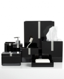 Modern to the max. The Black Resin tissue holder brings a modern sensibility to your space with sleek, sophisticated construction and stainless steel accents.