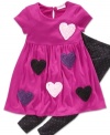 Heart appliques on the front of this Flapdoodles dress give her a sweet look she'll really love.