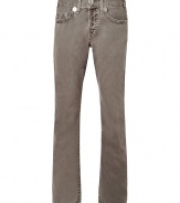 A fresh take on an everyday favorite, these grey-brown jeans from True Religion are a new wardrobe must-have - Feature classic five-pocket design with distinct logo stitching, belt loops, bold rivets, and a slim, straight leg cut - Wear with worn tees, thin cashmere pullovers and retro-inspired sneakers, or a button-down, blazer and favorite lace-ups