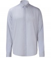 Classic light grey long sleeve button down - This sophisticated shirt is perfect dressed up or down - Try with slim dress pants, oxfords, and a leather jacket - Style with straight leg jeans, a pullover, and oxfords to update office staples