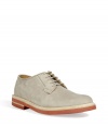 Bring classic style to your look with these luxe suede derby shoes from Marc Jacobs - Classic derby style, lace up front, tonal stitching, contrasting sole - Pair with slim trousers, a patterned button down, and a blazer for a modern dandy look