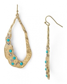 The dazzling drop and crystal accents of these textured earrings from Aqua makes a striking statement. This pair is sure to stand out from the in-crowd.