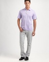 Check trim at the placket adds the right touch of preppy cool to this easy-fit cotton polo.Point collarButton-down half-placketShort sleevesCottonMachine washImported